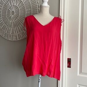 Old Navy - Bright Pink Blouse, Ruching & Bow tie at Shoulders​​​​​​​​​​​